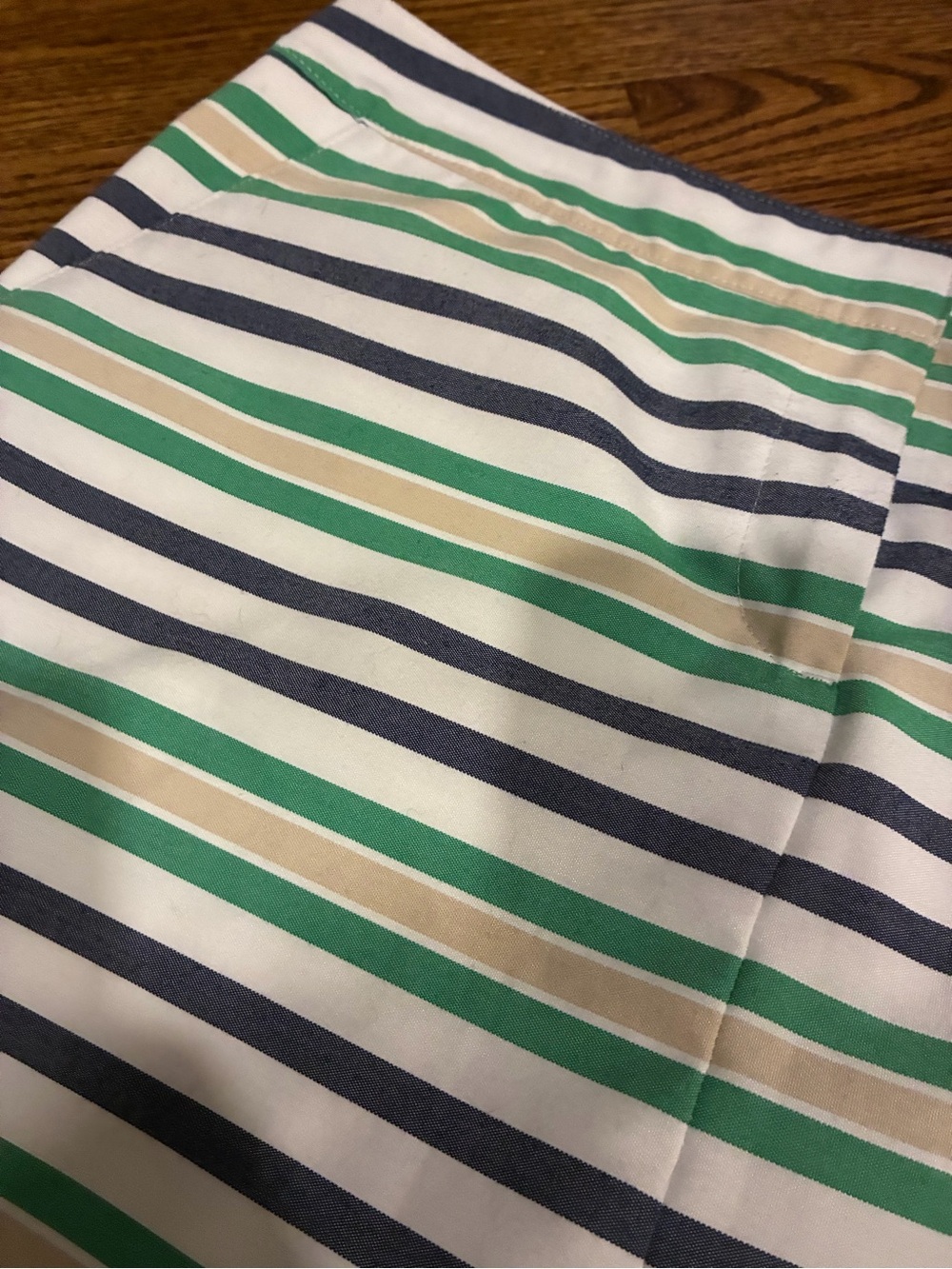 Izod Striped Mini Skirt in Navy, Green and White - Picture 2 of 6